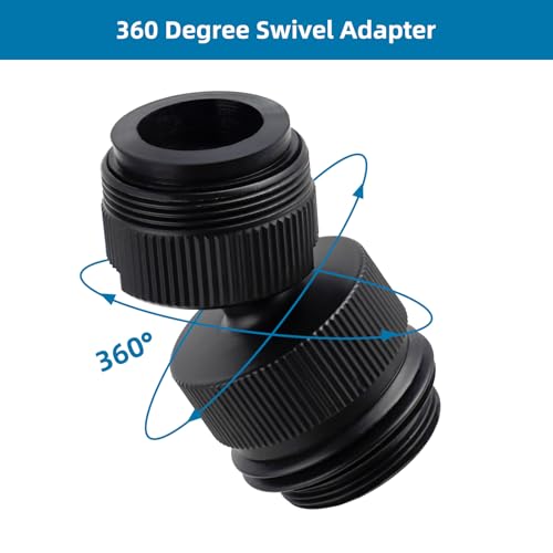 Hibbent Faucet Adapter Kit, Swivel Aerator Adapter to Connect Garden Hose - Multi-Thread Kitchen Sink Faucet to Garden Hose Adapter 3/4 Inch - Matte Black - color: Matte Black, style: Swivel Garden Hose Adapter