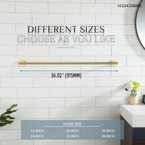KOKOSIRI Bathroom Towel Bar 36'' Towel Holder for Bath Kitchen Wall Mount Towel Rails 36 Inch Brushed Gold Stainless Steel B4005BG-L36 - color: Brushed Gold, size: 36-Inch