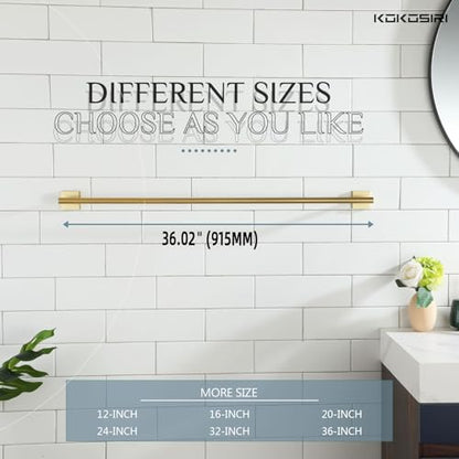KOKOSIRI Bathroom Towel Bar 36'' Towel Holder for Bath Kitchen Wall Mount Towel Rails 36 Inch Brushed Gold Stainless Steel B4005BG-L36 - color: Brushed Gold, size: 36-Inch