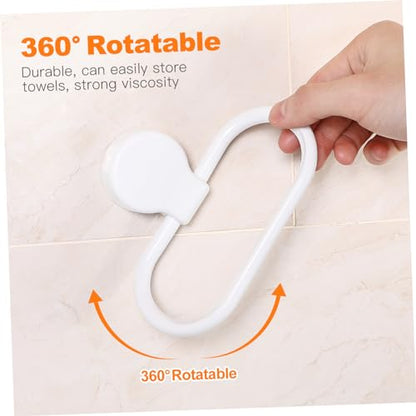Self-Adhesive Towel Ring for Bathroom and Kitchen No Drilling Required Abs Material Modern Design Easy Installation White Towel Holder for Towels and More