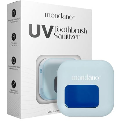 Mondano UV-C Toothbrush Sanitizer and Holder, Toothbrush Case - Manual/Electric Toothbrush Cover for Any Toothbrush Head - Rechargeable Toothbrush Travel Case, Tooth Brush Cover Cap for Home - color: Sky Blue
