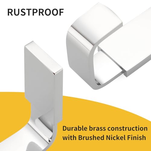 Brass Towel Hook, Bathroom Robe Coat Clothes Hook, Polished Chrome | Wall Mounted with Screws for Bathroom, Kitchen, Hotel, Garage, Laundry, Square Coat and Hat Hooks, Rustproof & High Quality - color: Polished Chrome, size: 1 Pack