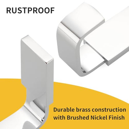 Brass Towel Hook, Bathroom Robe Coat Clothes Hook, Polished Chrome | Wall Mounted with Screws for Bathroom, Kitchen, Hotel, Garage, Laundry, Square Coat and Hat Hooks, Rustproof & High Quality - color: Polished Chrome, size: 1 Pack