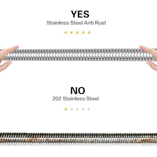 RUMOSE 79 inches Extra Long Shower Hose, Chrome | Shower Head Extension Hose, Attachment Flexible Handheld Shower Sprayer Hose, Stainless Steel Shower Tube - color: Chrome, size: 79"