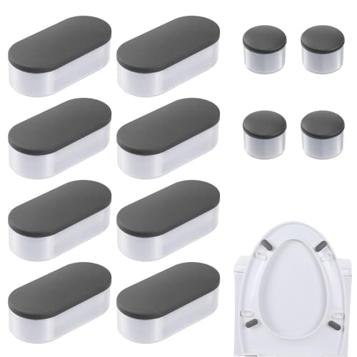 12 Pcs Bidet Height-increasing Pads Toilet Seat Riser for Bidet Universal Self Adhesive Toilet Seats Buffer with 2 Heights Adjustment 2 Styles Toilets Seats Risers Spacers