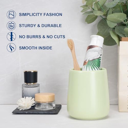 Bathroom Tumbler Cup Ceramic 13.5oz Reusable Toothbrush Cup 400ml,Toothbrush Holder Adequate for Your Bathroom (Green) - color: Green, size: 1pcs