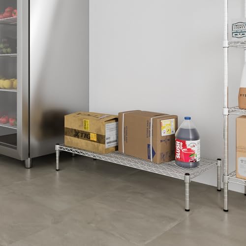 18" Deep x 48" Wide x 8" Height Wire Shelving Kit | 1-Tier | NSF Commercial Storage Rack Unit - size: 18" Deep x 48" Wide
