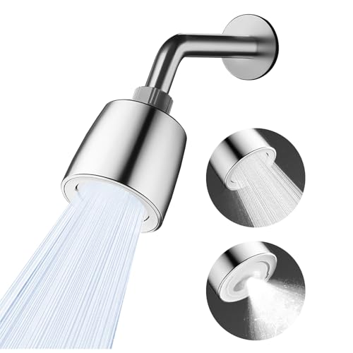 2-Mode High Pressure Shower Head - High Flow Fixed Showerheads (2.8 Inch Chrome) - Easy Clean Adjustable Replacement for Your Bathroom Shower Heads - Anti-Clogging Design