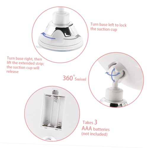Baluue Magnifying Led Makeup Mirror with Suction Cup Portable Round Vanity Mirror for Home and Travel for Precision Cosmetic Application White - size: 20.00X20.00X19.80CM