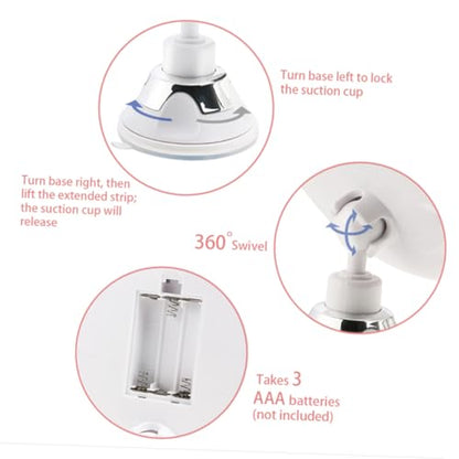 Baluue Magnifying Led Makeup Mirror with Suction Cup Portable Round Vanity Mirror for Home and Travel for Precision Cosmetic Application White - size: 20.00X20.00X19.80CM