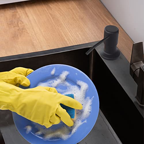 Soap Dispenser for Kitchen Sink, Built in Sink Soap Dispenser Lotion Dispenser with 17 OZ Bottle, Refill from The Top Bar Sink Soap Dispenser, Black (1 Pack) - color: Black