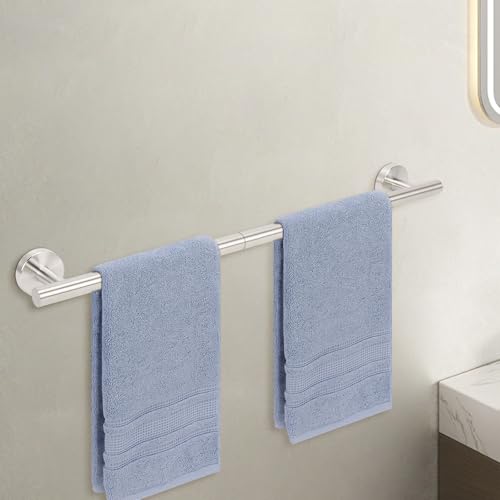 Livabber Bath Towel Bar, 304 Stainless Steel Towel Rack, Heavy Duty Towel Holder Wall Mounted for Bathroom/Kitchen, Usable Hanging Length-20.9 Inch, Total Length-23.7 Inch (Brushed Nickel) - color: Brushed Nickel, size: 24 Inch