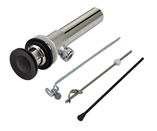 Purelux Bathroom Sink Drain Stopper Assembly with Lift Rod for Lavatory Faucet Vanity Sink, Matte Black Finish - color: Matte Black