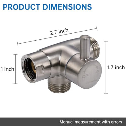 G-Promise Solid Metal 3-Way Shower Diverter Valve (Brushed Nickel) | Smooth Knob Switch, Spray Separately or Both, Anti-Leak, Easy to Install, Standard Connections, Universal Replacement Part - color: Brushed Nickel