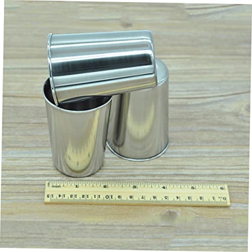 2pcs Stainless Steel Bathroom Cup Multi Use Tumblers for Toothbrushes Beverages and More Easy to Clean Silver Drinkware for Home and Travel - size: 6X6cm