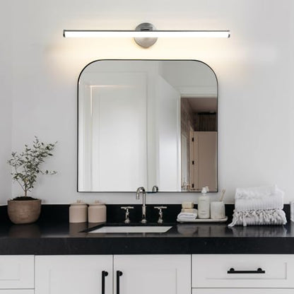 KAISITE Bathroom Light Fixture Over Mirror 30IN Brushed Nickel LED Vanity Light 24W 3000K Dimmable Modern Bathroom Wall Mount Lighting Fixture Rotatable Bath Vanity Light Bar - color: Brushed Nickel, size: 30 Inch