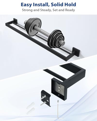 Alise Double Towel Bar, 32" SUS304 Stainless Steel Towel Racks for Bathroom, Long Bathroom Towel Rack Wall Mounted, Heavy Duty Towel Holder, Matte Black - color: Matte Black, size: Double 32 Inch