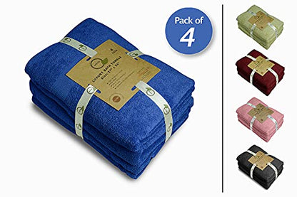 Luxury Bath Towels Set of 4 (27” x 54”) | Towels for Bathroom | Super Soft | Highly Absorbent Towels for Home, Spa, Gym (Royal Blue) - color: Royal Blue