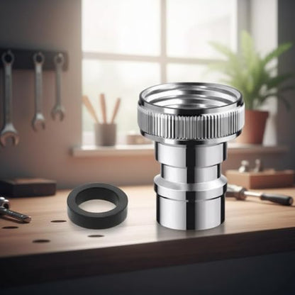 Universal Faucet Adapter Kit with Snap-On Design | 15/16”-27 Male to 55/64”-27 Female Thread Converter for Portable Dishwasher/Sink Hose/Aerator
