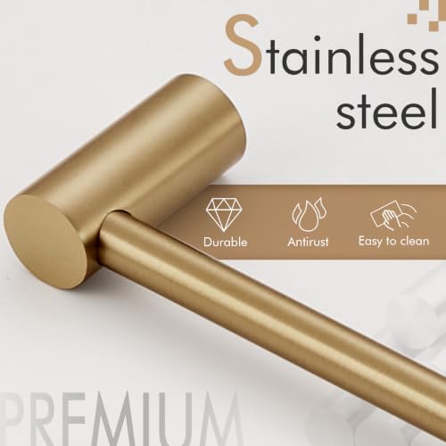 KOKOSIRI Bathroom Towel Holder 12-Inch Hand Towel Bars Wall Mounted Bathroom Hardware Accessories Champagne Bronze Stainless Steel, B4007CPG-L12 - color: Champagne Bronze, size: 12-Inch