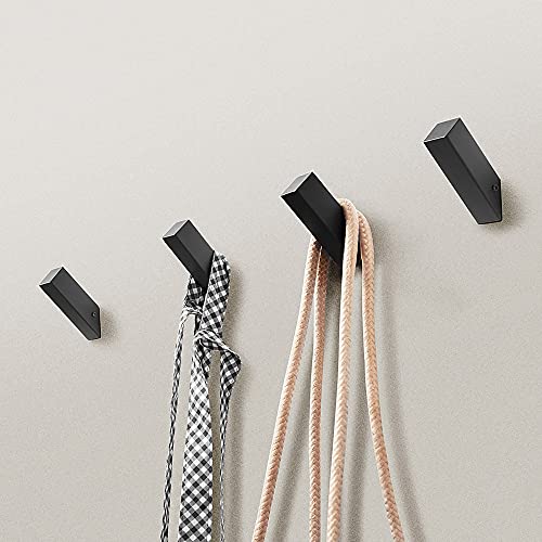 NINETREX Black Towel Hooks, Matte Black Robe Hook, Wall Mounted 6 Pack | Modern SUS 304 Stainless Steel, Heavy Duty, Waterproof, for Bathroom Bedroom Entryway Coat Mudroom Garage - color: Black, size: 6 Pack