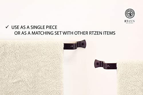 Farmhouse Bathroom Towel Holder Wall Mount, Matte Black Decoration | Wrought Iron Metal Towel Bar Rod, Handmade Home Decor Kitchen Hanger Organizer (26'' - Fits 24 Inch Towels) - size: Large, style: Hammer-Nail