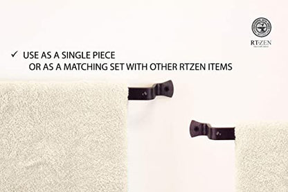 Farmhouse Bathroom Towel Holder Wall Mount, Matte Black Decoration | Wrought Iron Metal Towel Bar Rod, Handmade Home Decor Kitchen Hanger Organizer (26'' - Fits 24 Inch Towels) - size: Large, style: Hammer-Nail