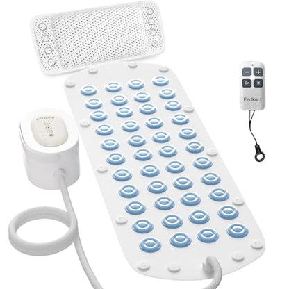 Upgraded Heated Bubble Bath Mat - Warm Air Bubble Massage Mat for Bathtub, Quiet Motor System with Remote Control, Portable Kit for Luxury Home Spa Experience