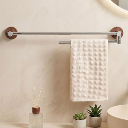 Bathroom Towel Bars, 23-Inch Rustproof SUS304 Stainless Steel Towel Racks, 2-Arm 180° Rotating Wall-Mount Drying Bar for Bathroom & Kitchen, Space-Saving(1 BAR,60cm/23.6in) - color: 1 Bar, size: 60cm/23.6in
