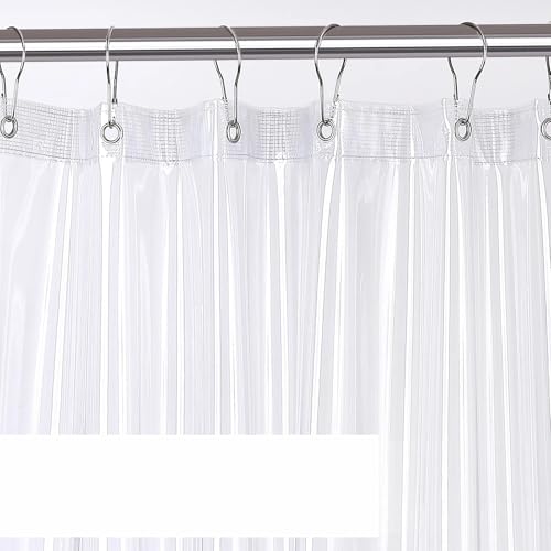 Shower Curtain Liner Heavy Duty Plastic Shower Curtain for Bathtubs Waterproof Weighted Bathroom Shower Liner(180 * 180cm)