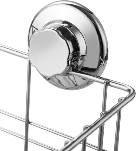 Strong Suction Cups Deep Shower Caddy Bath Shelf Rust-Free Stainless Steel Basket Shampoo Conditioner Holder for Bathroom Kitchen Tidy Organizer