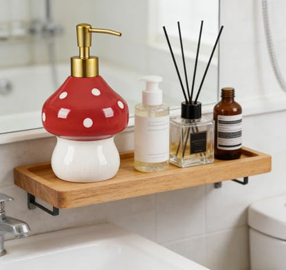 RQYIXI 17 Oz Mushroom Ceramic Soap Dispenser with ABS Pump,Refillable Liquid Bathroom soap Dispenser for Lotion,Body Wash,Cute Kitchen Soap Dispenser for Dish Soap,Hand Soap - color: Mushroom