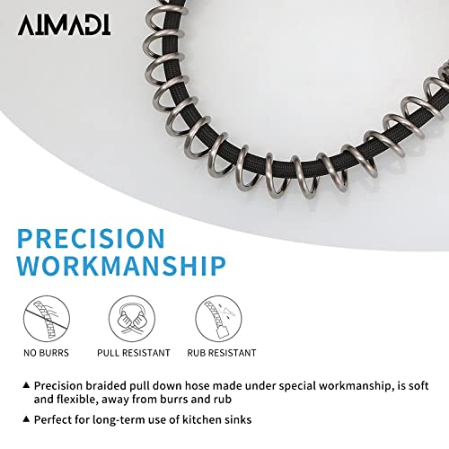 AIMADI Kitchen Faucet Black,Black Stainless Steel Kitchen Faucet | with Pull Down Sprayer,Single Handle Faucet for Kitchen Sink with LED Light - color: Black Nickel, style: with LED Sprayer
