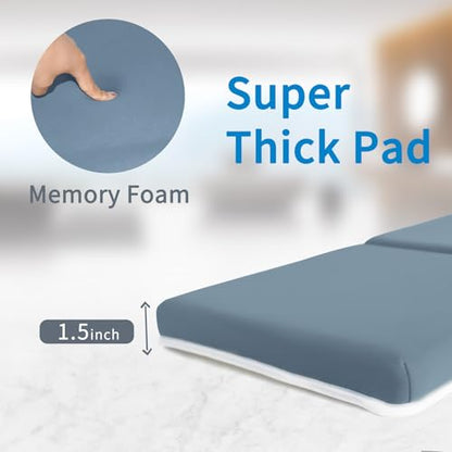 JJGoo Bath Kneeler with Elbow Rest Pad Set, 1.5 inch Kneeling Pad Mat for Bathtub Baby Bathing Parents, Painless Foam Mat with Toy Organizer Pockets, Non-Slip for Baby and Toddler Bathing - color: Blue