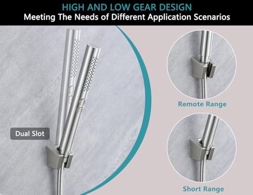 2-in-1 Handheld Shower Head Set with Long Hose – Brushed Nickel | Dual Function Spray Wand with Bracket – Perfect for RV, Dog Bath & Full-Body Rinse. 79" Extra Long Hose. Easy Install. - style: 2-in-1