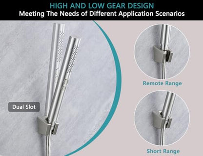 2-in-1 Handheld Shower Head Set with Long Hose – Brushed Nickel | Dual Function Spray Wand with Bracket – Perfect for RV, Dog Bath & Full-Body Rinse. 79" Extra Long Hose. Easy Install. - style: 2-in-1