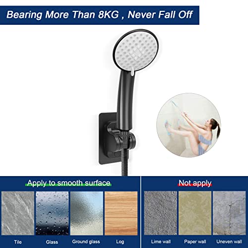 NearMoon Self Adhesive Shower Head Holder-Adjustable Handheld Shower Holder NO Drilling Wall Mount Waterproof (1 Pack, Matte Black) - style: Matte Black
