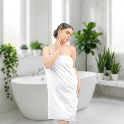 Bath Towels Set of 4 Extra Large Towels Set, 30x60 in, 100% Uzbek Cotton 600 GSM, Oeko-TEX, Larger & Lighter Weight, Quicker to Dry, Super Soft and Absorbent, Perfect for Bathroom – White - color: White
