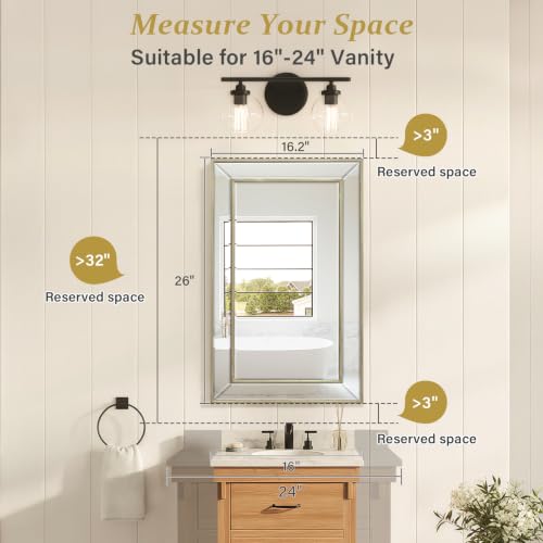 Medicine Cabinet with 16.2"x26" Mirror, Removable Shelves, Recessed or Wall Mounted Bathroom Cabinet, Silver Bathroom Vanity Mirrors for Over Sink with Storage