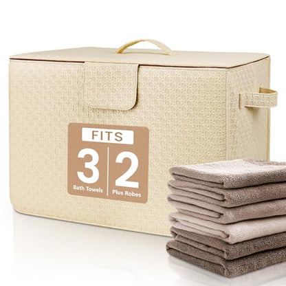 Towel Warmer Bucket - Hot Towel Warmer for Bathroom & Home Spa, Fits 3 Oversized 40"x70" Towels/Bathrobes/Blankets, Auto Shut Off & Adjustable Timer (Countertop- Geometric Weave Style) - size: Countertop- Geometric Weave Style