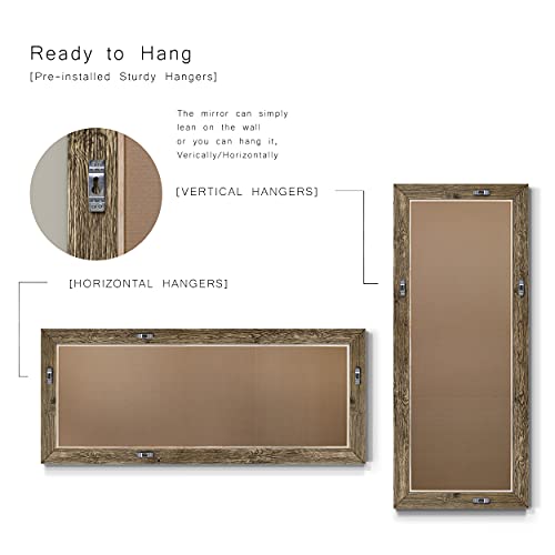 Barnwood Wood Full Length Mirror - Distressed Tonal Walnut (AR2-L05S) - color: Walnut, size: 61"L x 25"W