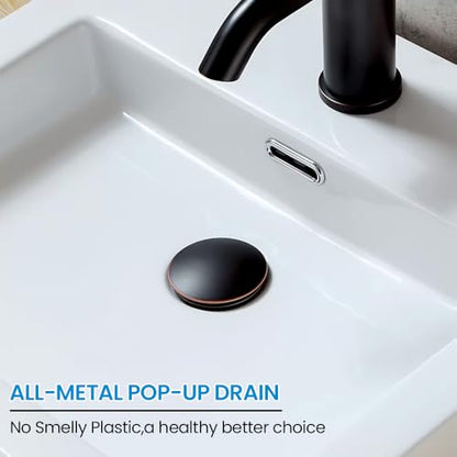 Bathroom Sink Drain with Overflow, Pop Up Drain for Bathroom Sink with Anti-Clogging Hair Catcher Basket,Oil Rubbed Bronze - color: Orb