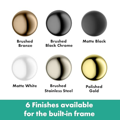 hansgrohe XtraStoris Individual Recessed Wall Niche Matte White with Design Frame 12"x 12"x 4" in Brushed Stainless Steel, 56099800 - color: Brushed Stainless Steel