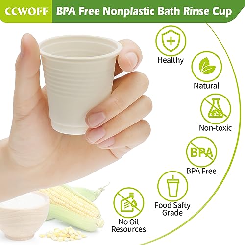 Compostable Disposable 3oz Bathroom Cups 100P Mouthwash Eco Friendly Plastic Paper Cups Biodegradable Bath Rinse Medicine Urine, Replace Mini Small Bathroom Cup 3 oz Paper Plastic Cup - size: ECO(100 pack)