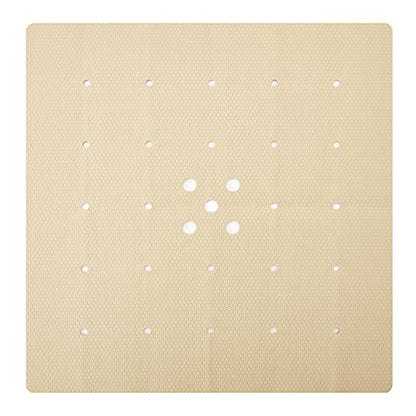 Webos Shower Mat for Textured Surface：Silicone Non Slip Shower Mat Without Suction Cups Foldable - Square Bath Mat for Reglazed Tub Textured Shower Floor (Beige, 21x21) - color: Beige