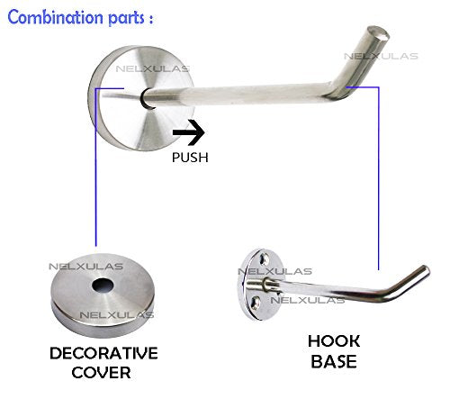 Brushed Stainless Steel Single Heavy Duty Long Coat Hook Robe Hanger Wall Mount Hook, Fit for Kitchen,Bedroom,Living Room, Bathroom,Closets and Garage Storage (4-2/3", 2 PCS) - size: 4-2/3" , 2 PCS