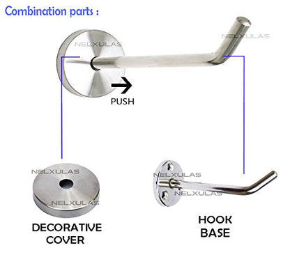 Brushed Stainless Steel Single Heavy Duty Long Coat Hook Robe Hanger Wall Mount Hook, Fit for Kitchen,Bedroom,Living Room, Bathroom,Closets and Garage Storage (4-2/3", 2 PCS) - size: 4-2/3" , 2 PCS