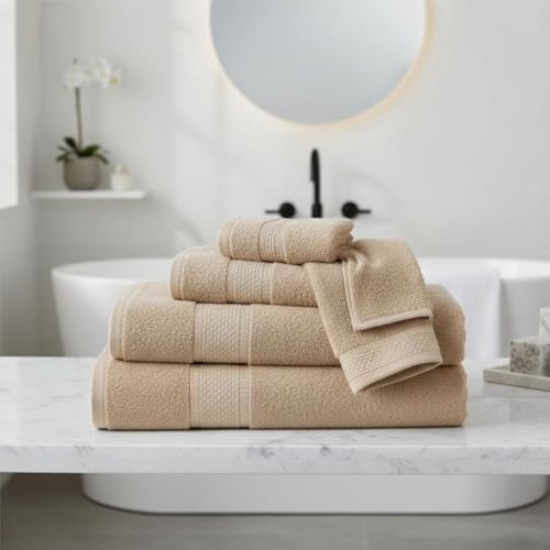 BAGNO MILANO Turkish Towels Hotel-Spa Towel Set, 100% Turkish Cotton | Ultra Soft Plush Absorbent Towels Set (Latte, Bath Towel Set of 2) - color: Latte, size: Bath Towel Set of 2