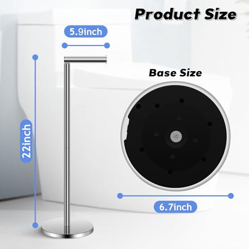 TACGEA Toilet Paper Holder Stand, Bathroom Toilet Paper Roll Holder Stainless Steel, Storage for 4 Rolls, Silver - color: Silver