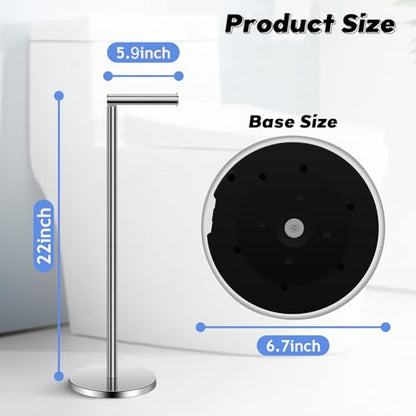 TACGEA Toilet Paper Holder Stand, Bathroom Toilet Paper Roll Holder Stainless Steel, Storage for 4 Rolls, Silver - color: Silver